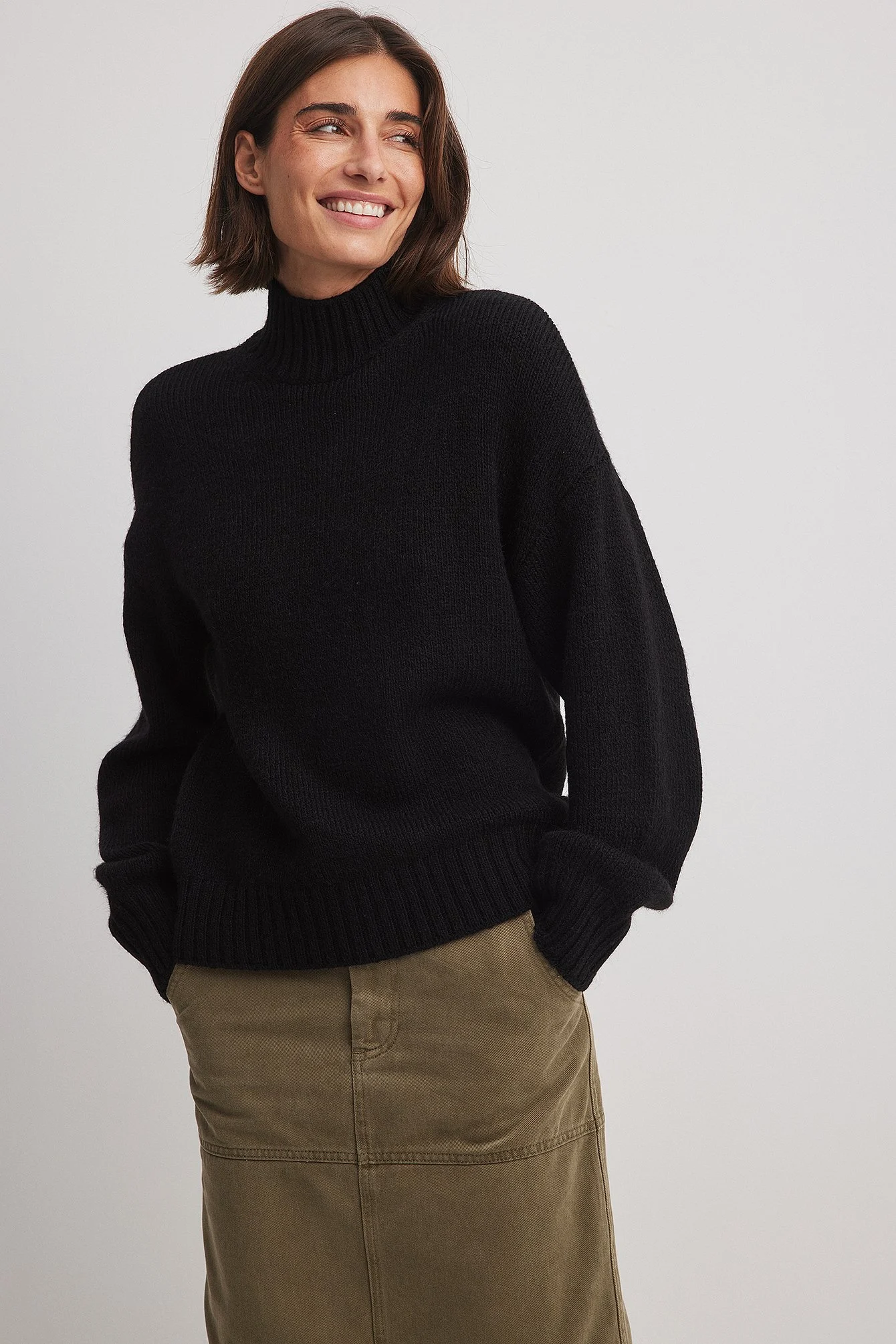 Strickpullover mit Rollkragen