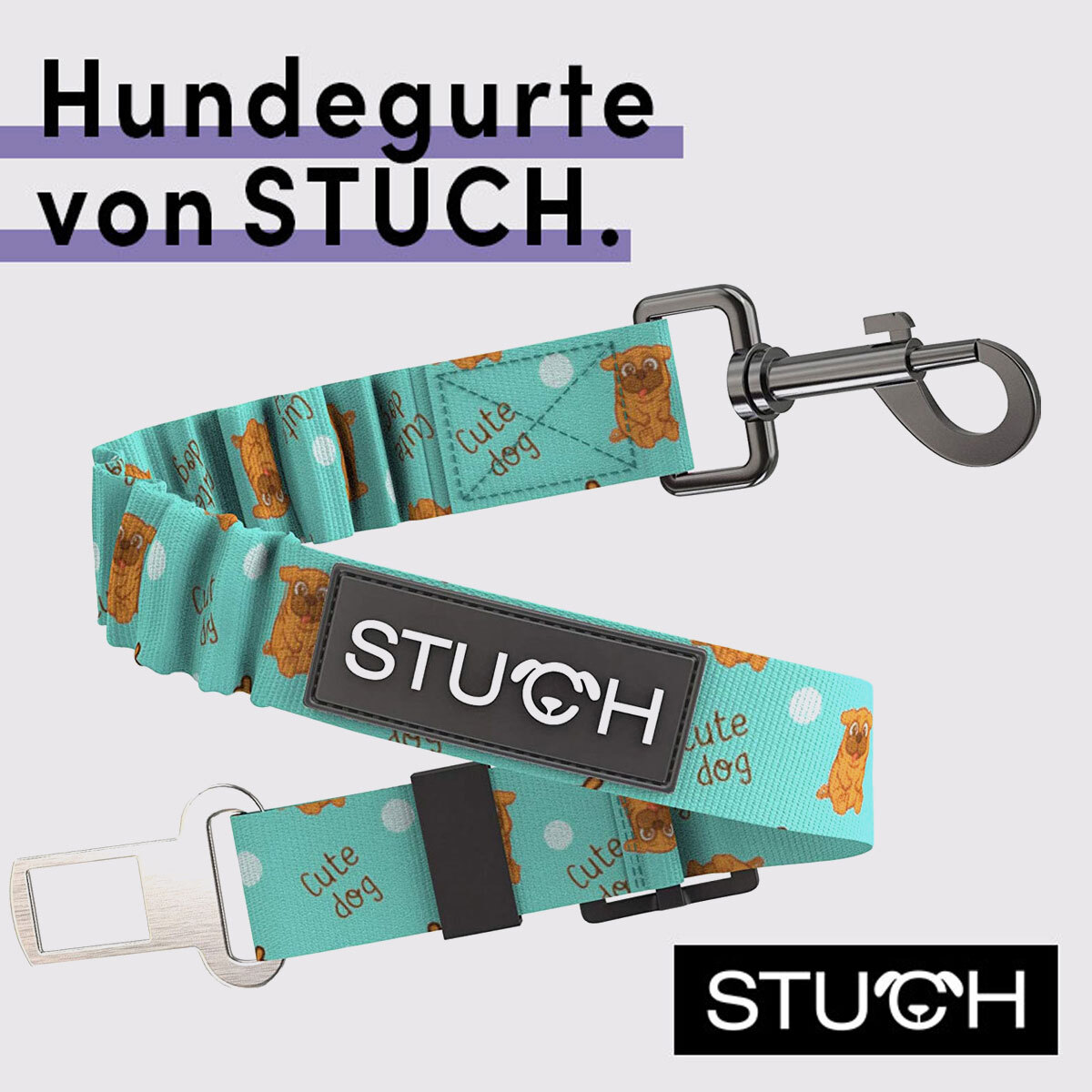 STUCH Autozubehör STUCH Universeller Bungee Autogurt für Hunde & Katzen türkis