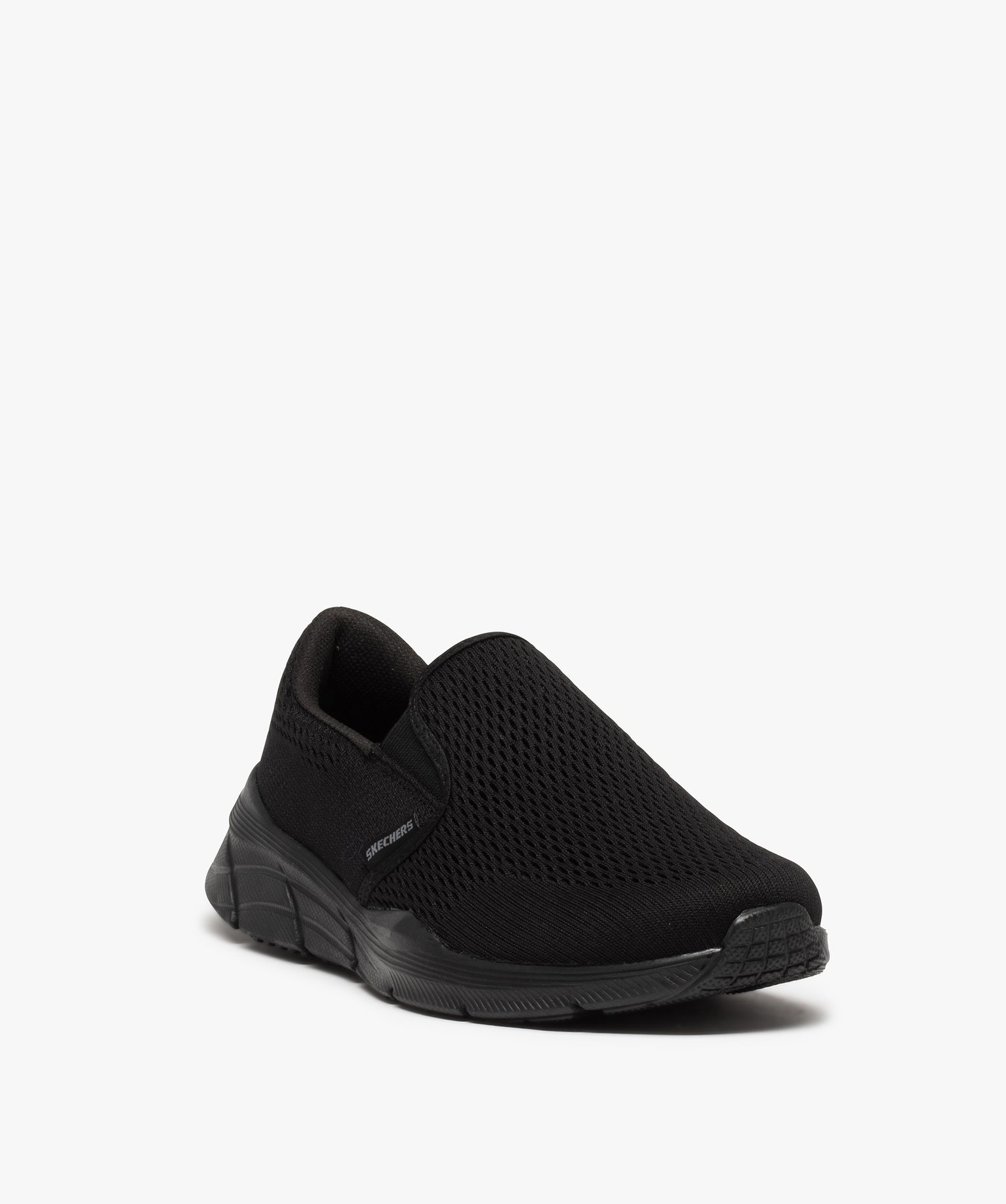 Baskets homme unies sans lacets – Skechers noir | GEMO