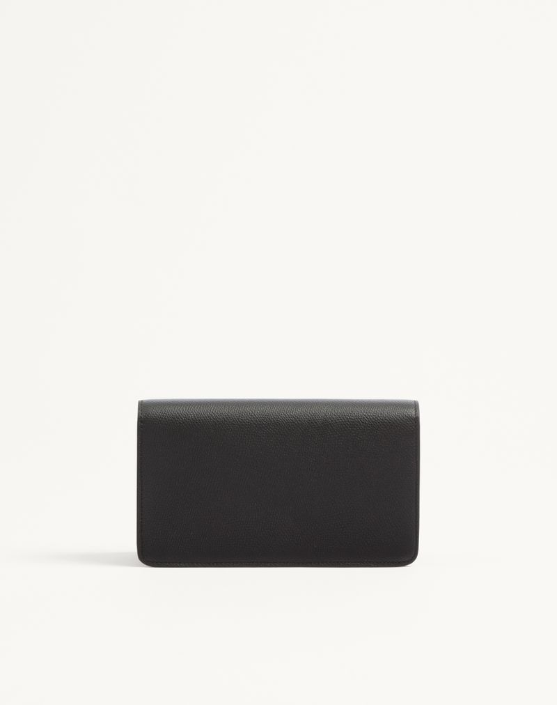 Mini Bolsa de Ombro VLogo Signature em Pele de Bezerro Granulada