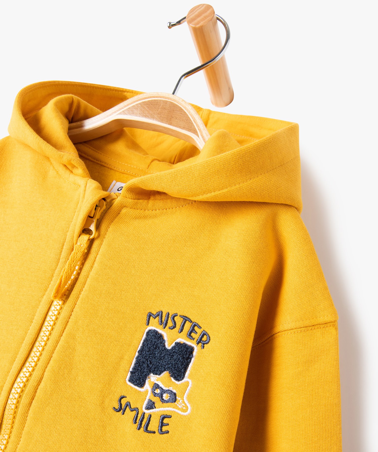 Sweat zippé à capuche en molleton doux bébé Garçon jaune | GEMO