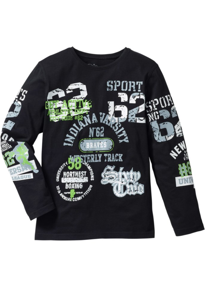 Jungen Langarmshirt aus mit Druck aus Bio-Baumwolle