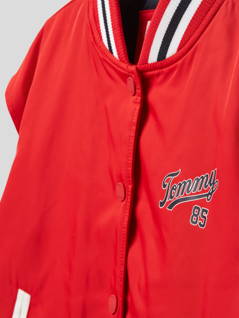 College-Jacke mit Label-Print in rot