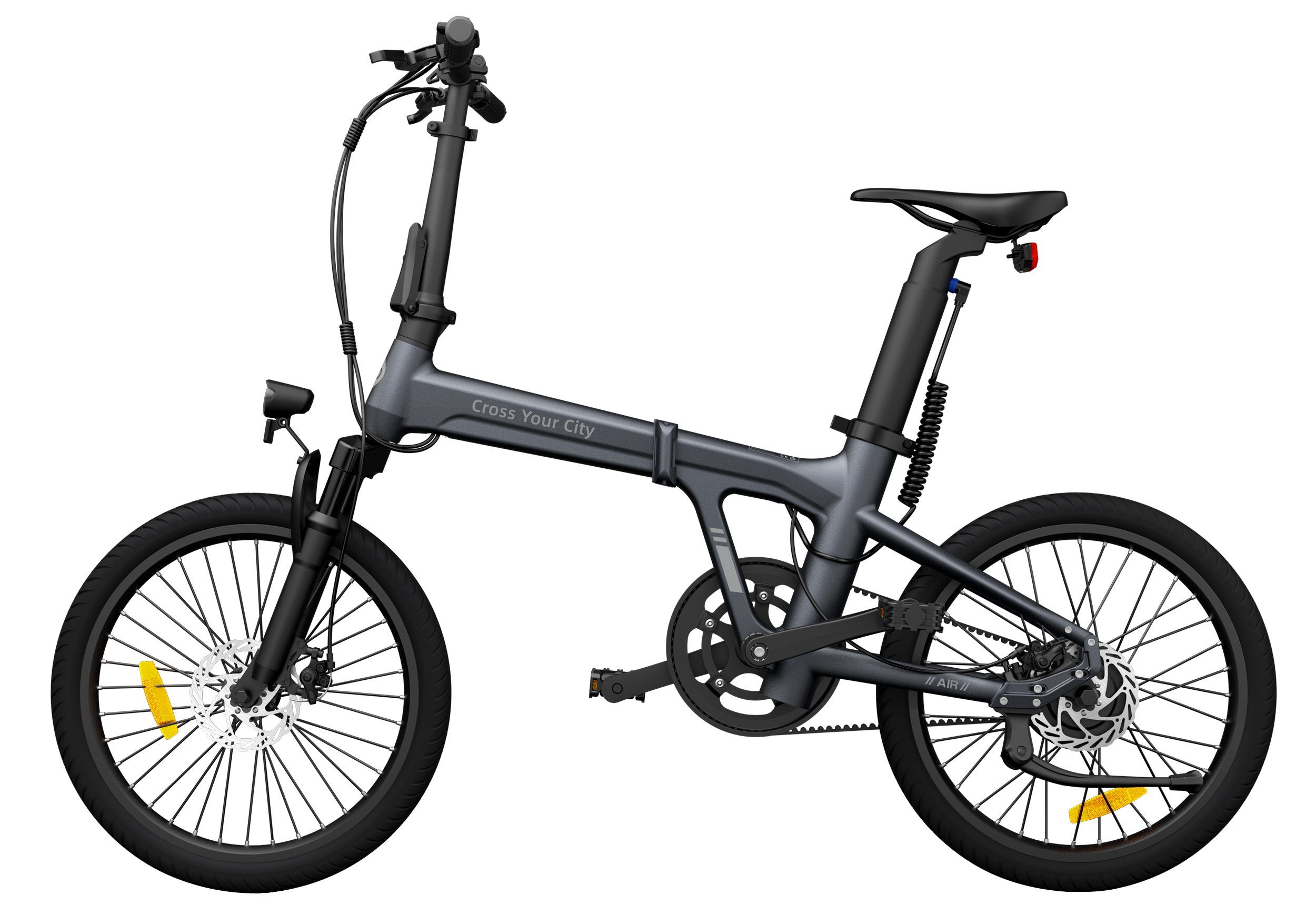 ADO E-Bike Air 20S Faltbares E-Fahrrad,klapprad Riemenantrieb,Pedelec, 1 Gang, Heckmotor, ebike Herren/Damen,Fingerabdruck-Schloss/Helm Handyhalter,Werkzeug