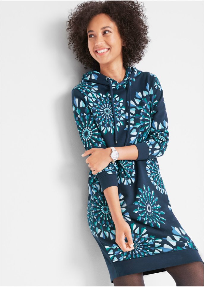Sweatkleid, bedruckt, Langarm
