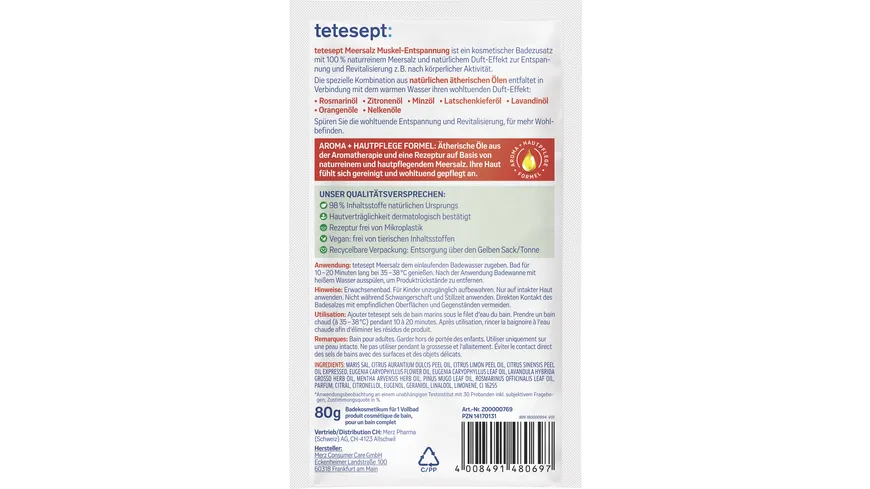 tetesept Meeressalz Muskel Entspannung  80 g 80 g