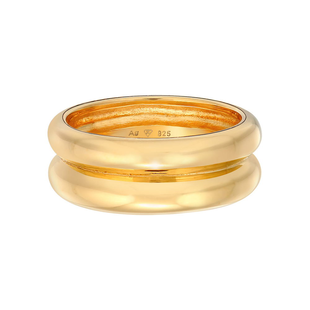 Elli PREMIUM Elli PREMIUM Bague Femmes Bande Vouté Chunky Basique Tendance en Argent Sterling  Bague