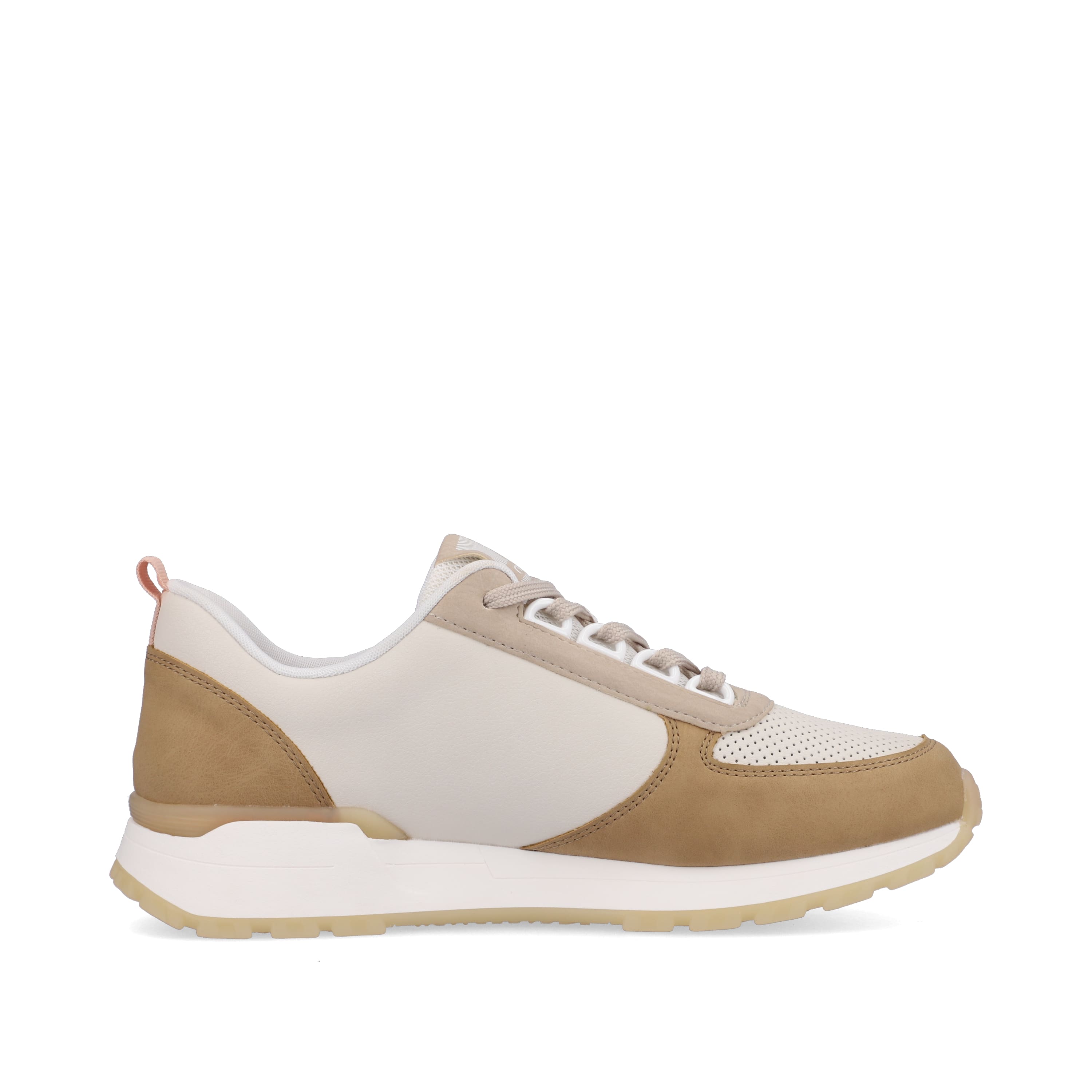Rieker Damen Sneaker Low clay-beige cinnamon white