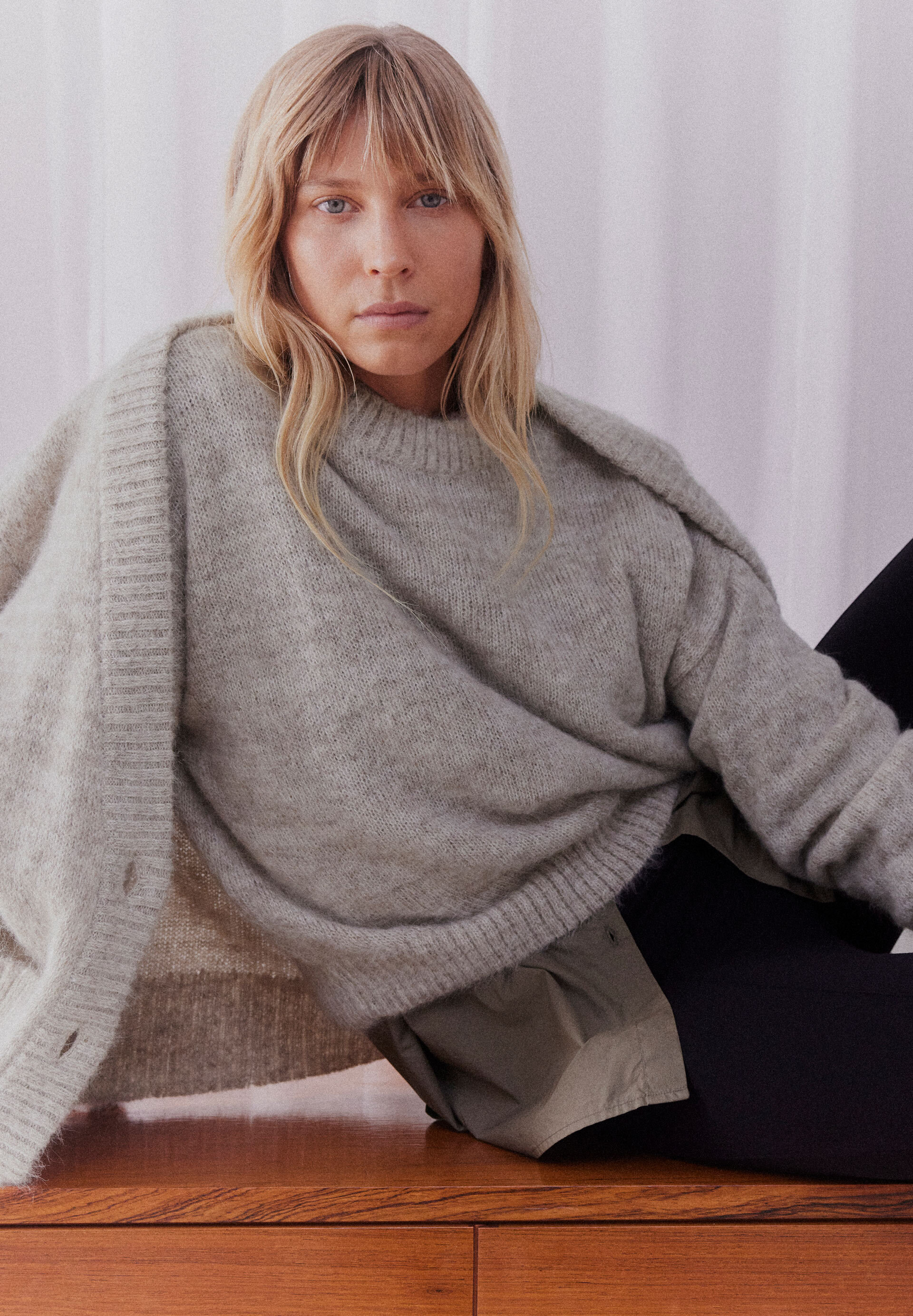 Cardigan Loose Fit aus Alpaca Woll Mix