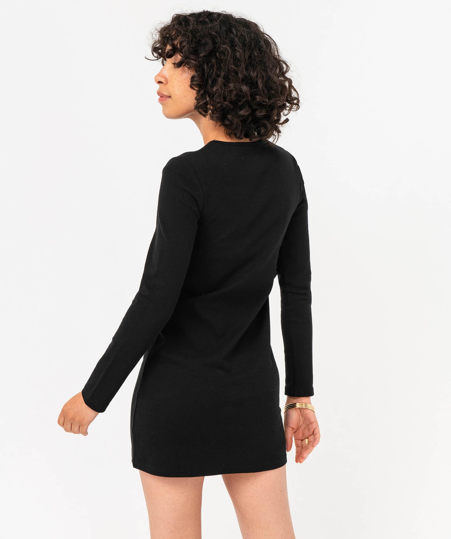 Robe en maille à manches longues femme noir | GEMO