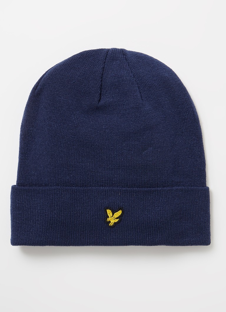 Lyle & Scott Fine knit beanie with logo embroidery
