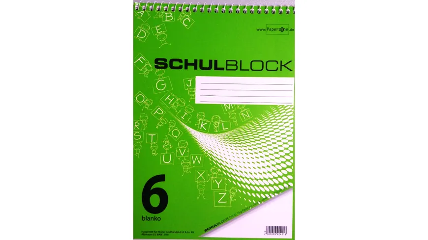 PAPERZONE Spiralschulblock A5 Lineatur 6 50 Blatt