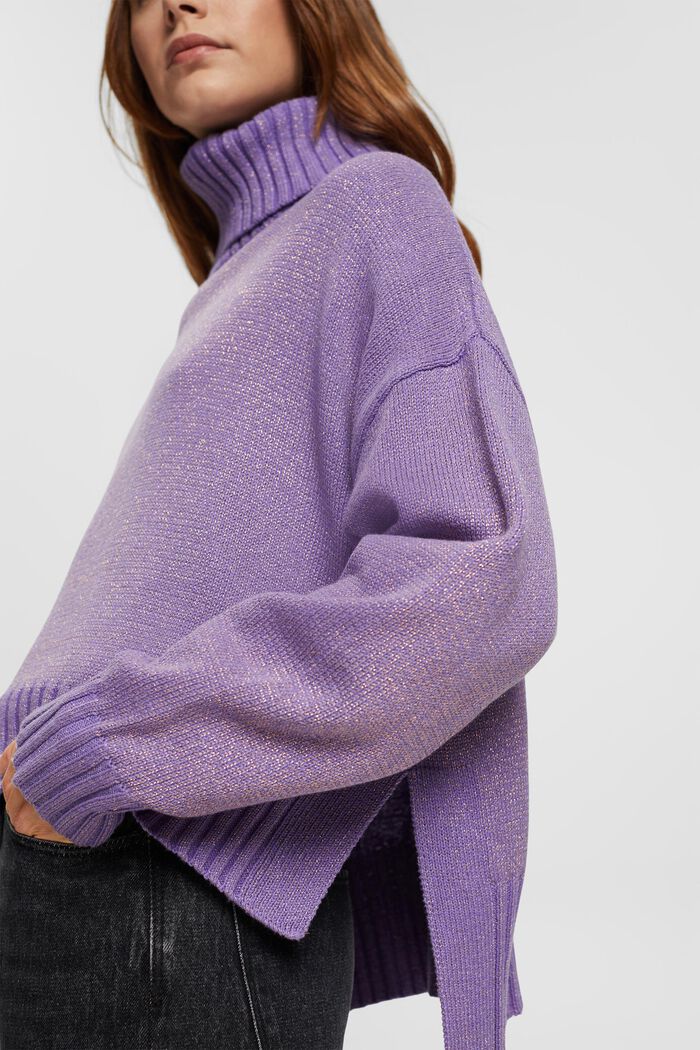 Rollkragenpullover mit Metallic-Finish