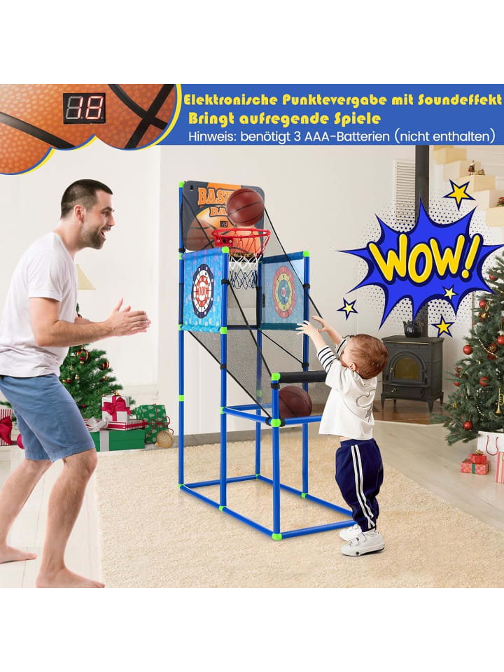 COSTWAY Arcade Basketball Spielset in Blau günstig kaufen 135 cm