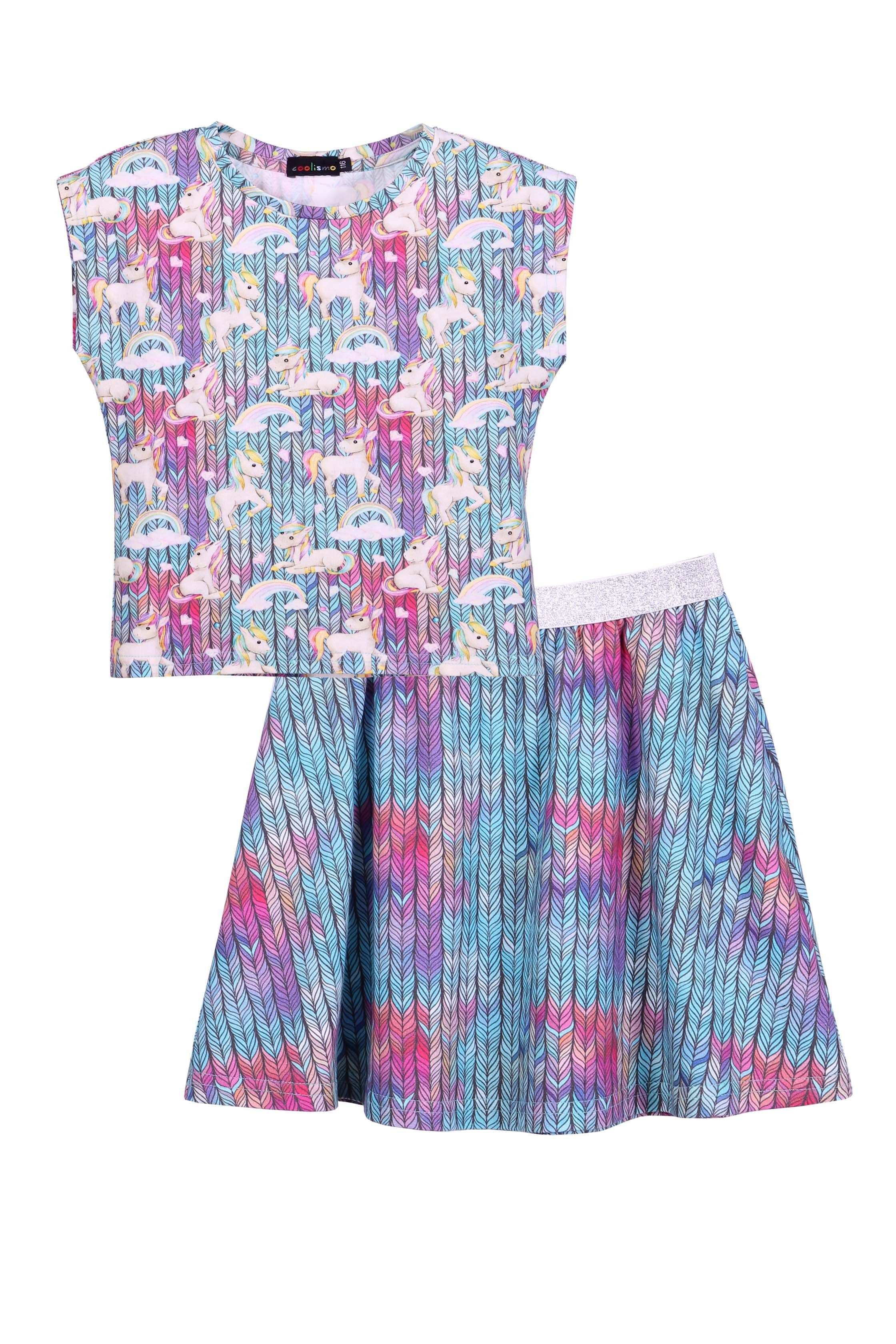 coolismo Jerseyrock Mädchen Rock Fantasie-Print