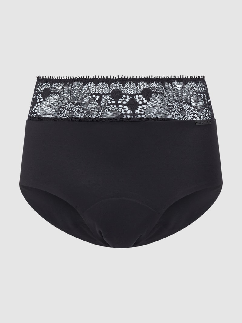 Perioden-Slip aus Mikrofaser in schwarz