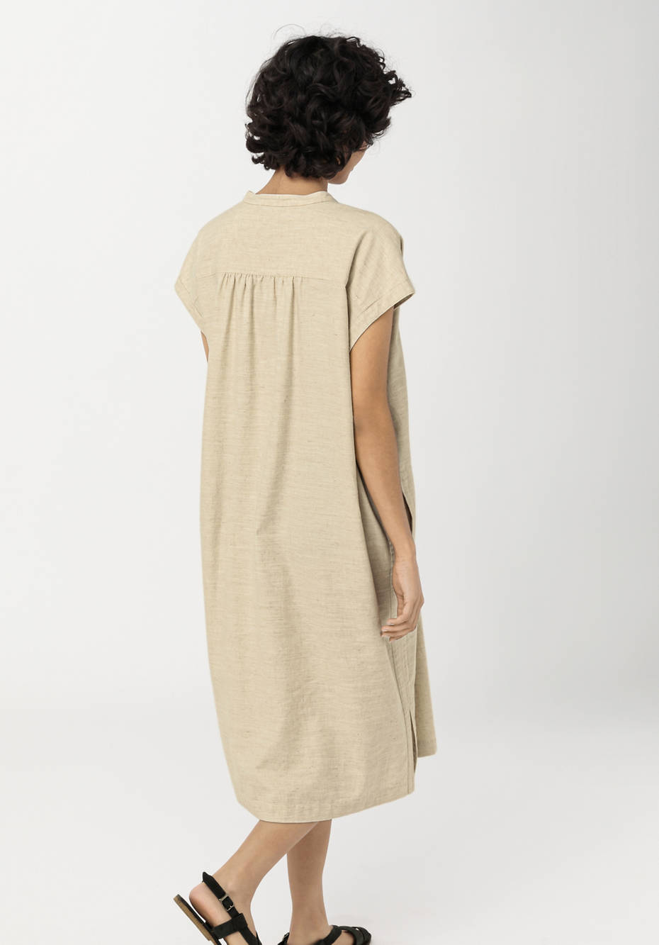 Kleid aus Bio-Baumwolle mit Leinen