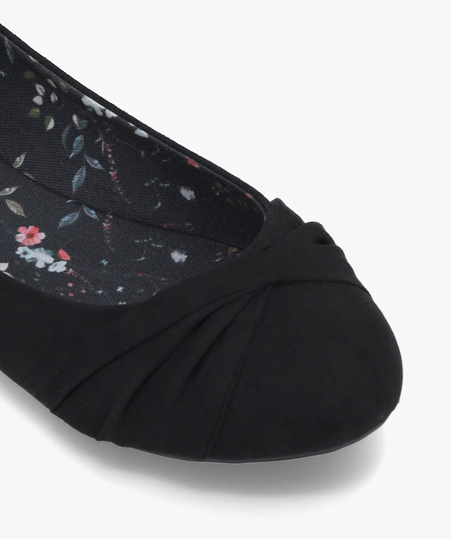 Ballerines femme unies avec bout drapé noir | GEMO
