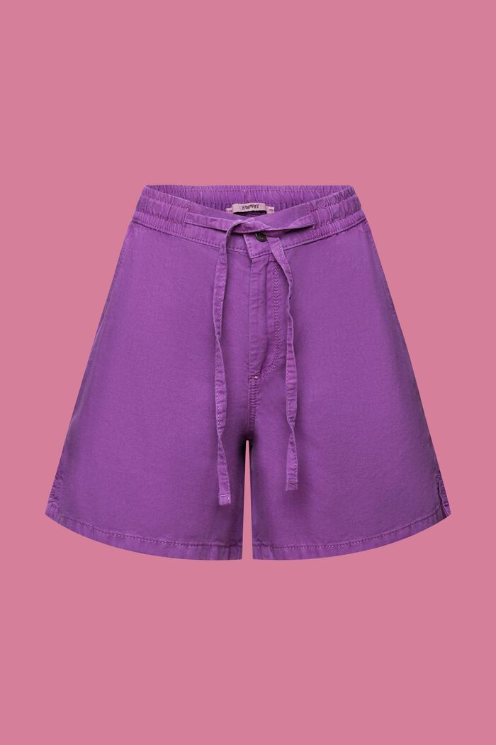 Twill-Shorts mit gesmokter Taille