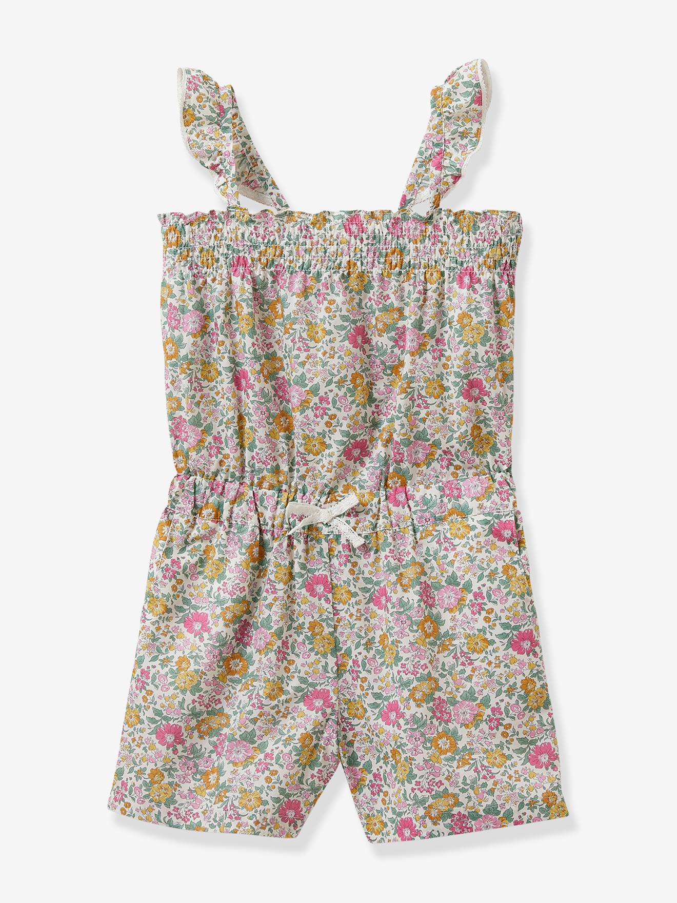 Cyrillus Kurzer Mädchen Jumpsuit aus Liberty-Stoff CLARE RICH CYRILLUS - weiß bedruckt