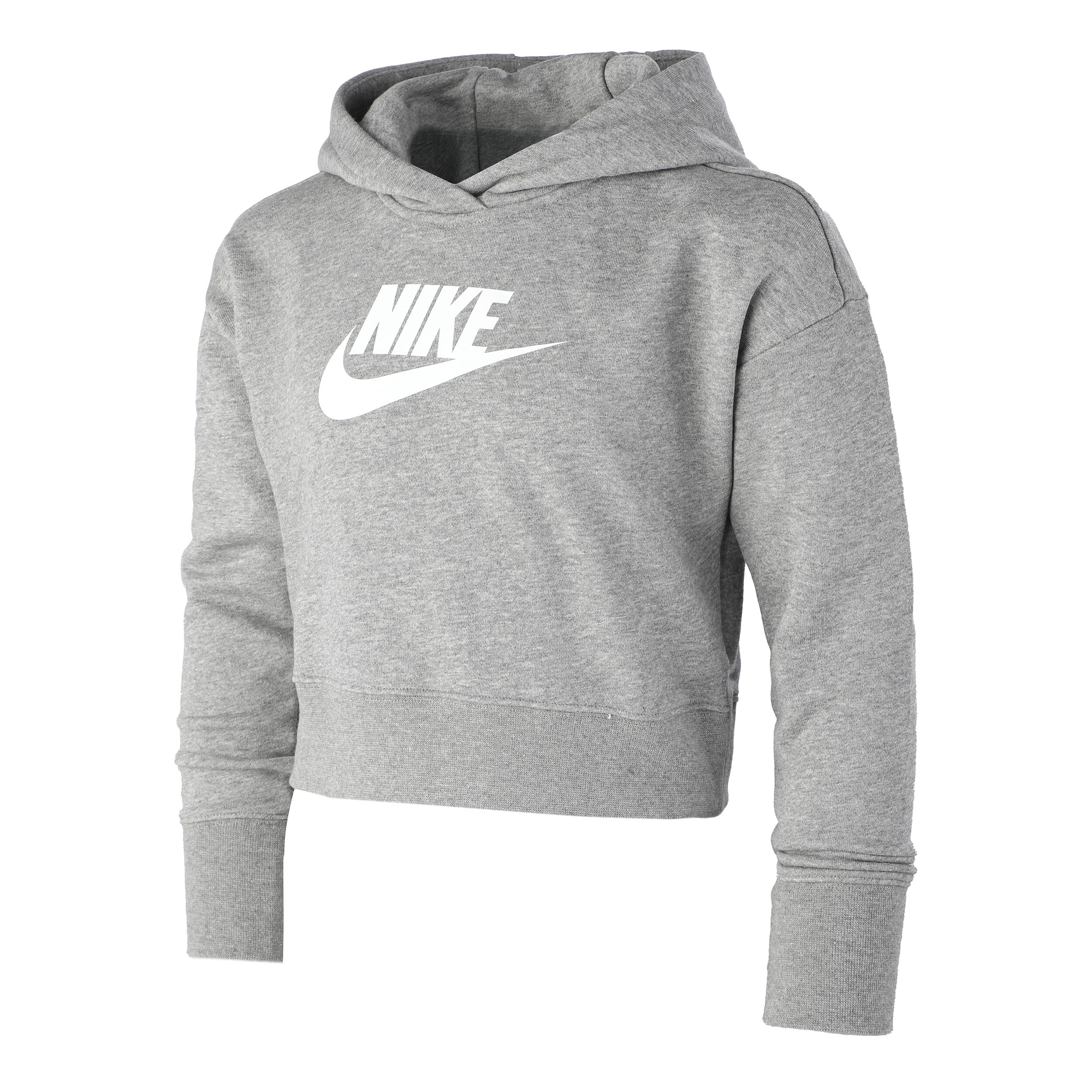 Sportswear French Terry Club Cropped Hoody Mädchen - Grau, Weiß