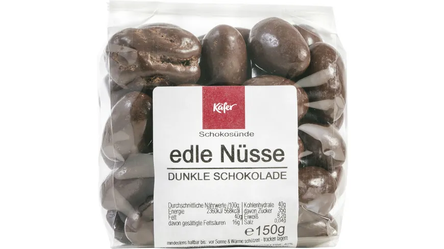 Käfer edle Nüsse mit Dunkle Schokolade 150 g