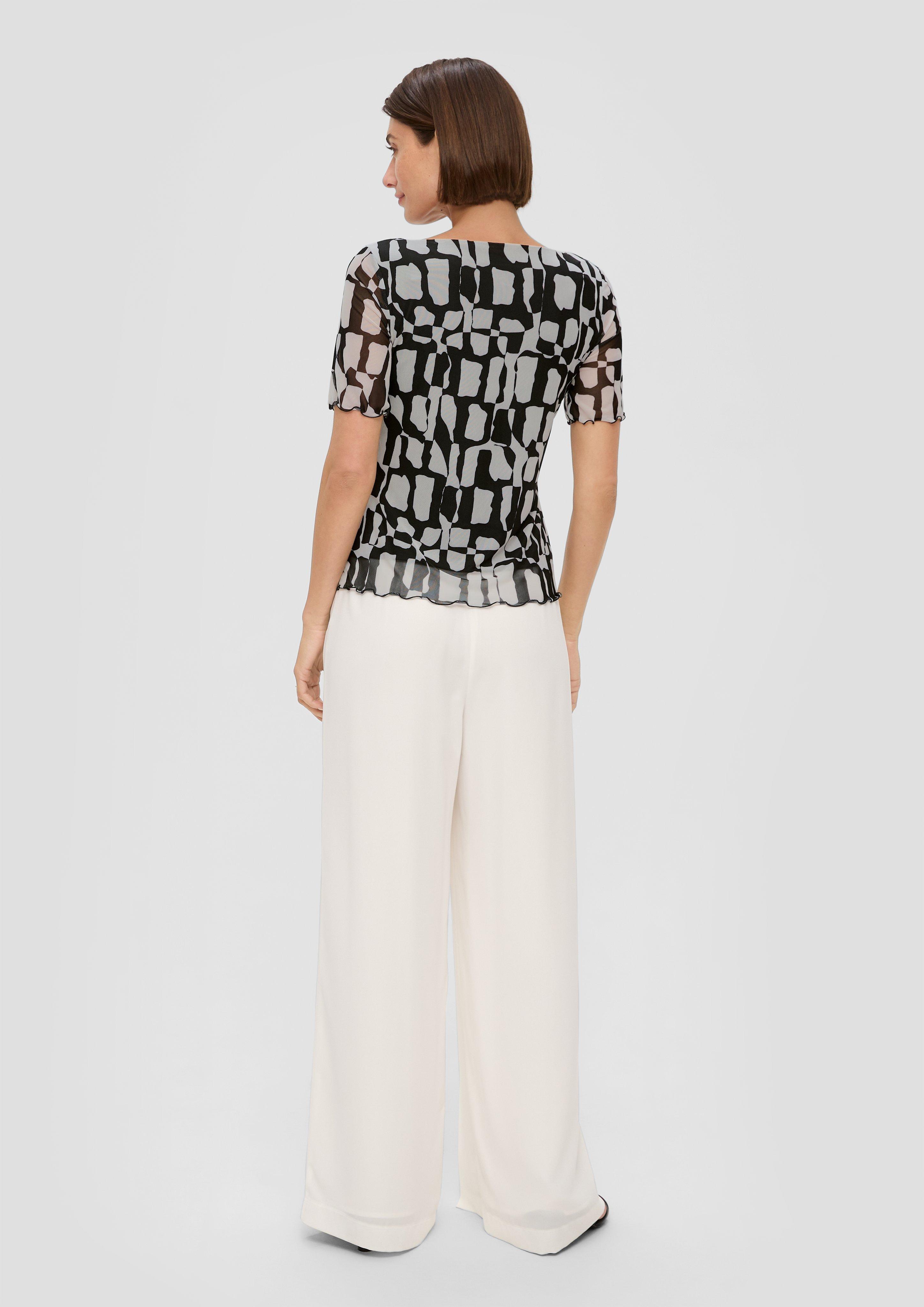 T-Shirt mit Mesh-Overlay  2142290-99A1