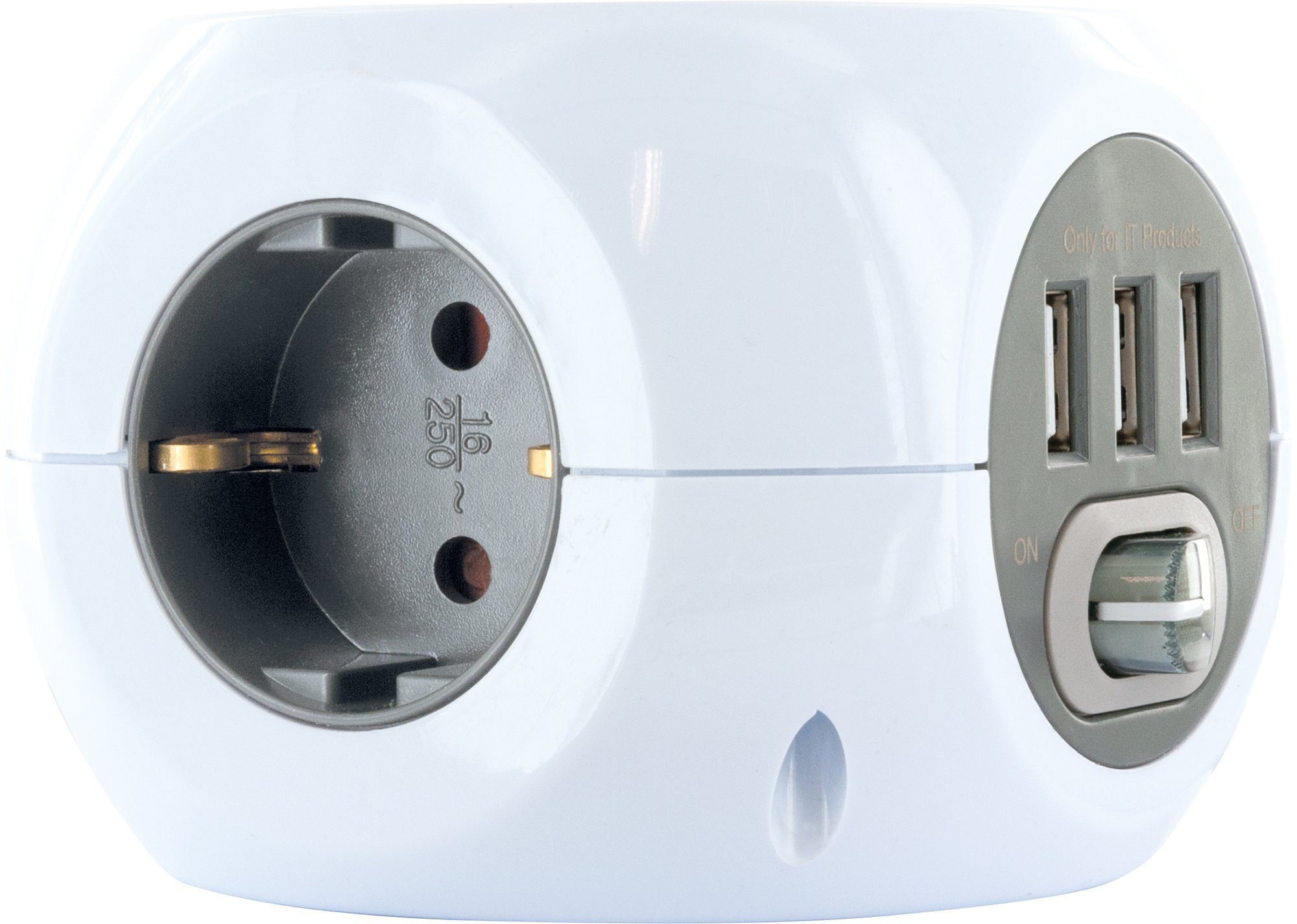 Schwaiger 661507 Mehrfachsteckdose 6-fach (3 Steckdosen, 3 USB Buchsen, Kabellänge 1.4 m), in Würfelform