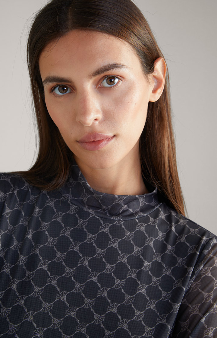 Mesh-Kleid in Grau gemustert