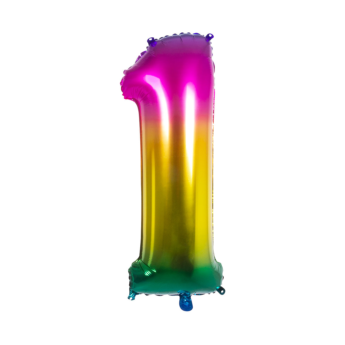 Folienballon Zahl 1 Regenbogen, 86 cm