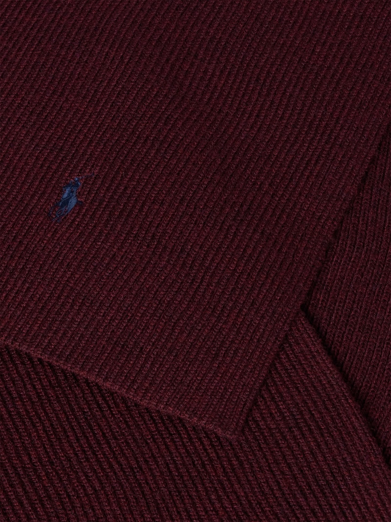 Schal mit Label-Stitching in bordeaux rot