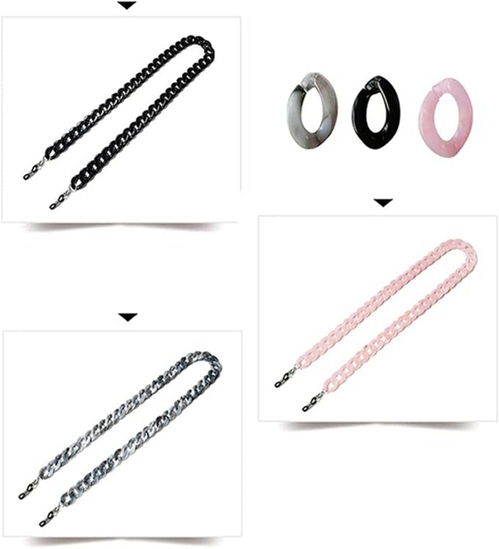 Ronner UG Brillenkette Brillenkette,3 Stück Kette für Brillen, Acryl, Ketten und Kordeln