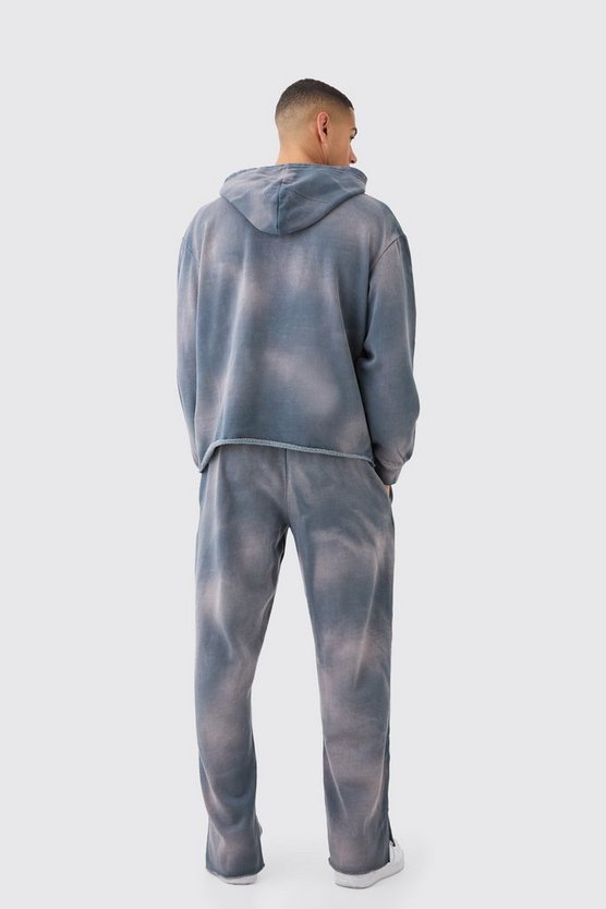 Oversize Jogginghose mit Man-Stickerei und geteiltem Saum