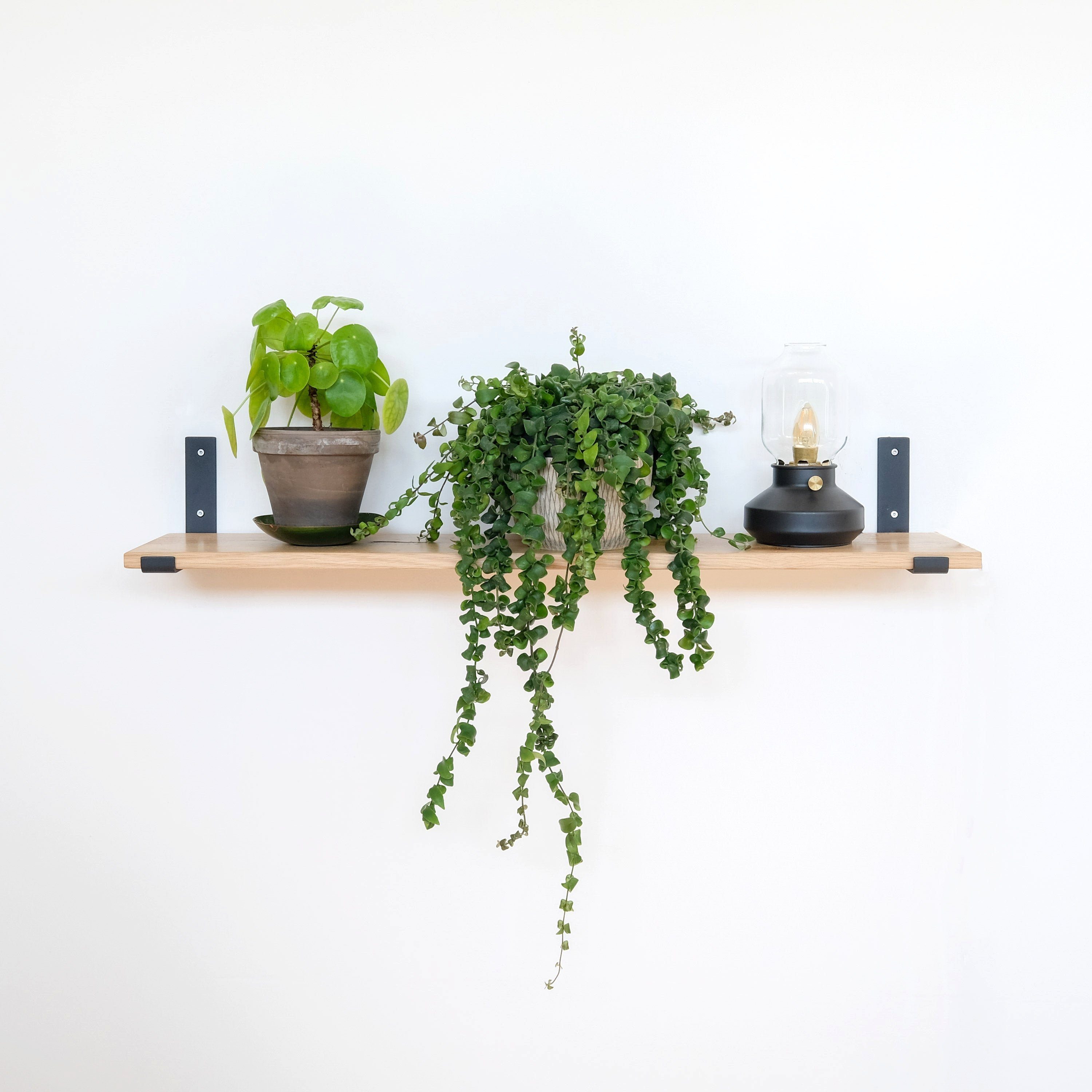 Natural Goods Berlin Wandregalhalter KREUZBERG, 2-tlg., Regalhalterung, Winkelkonsole, Wandregal, Winkelträger, 200mm, Schwarz