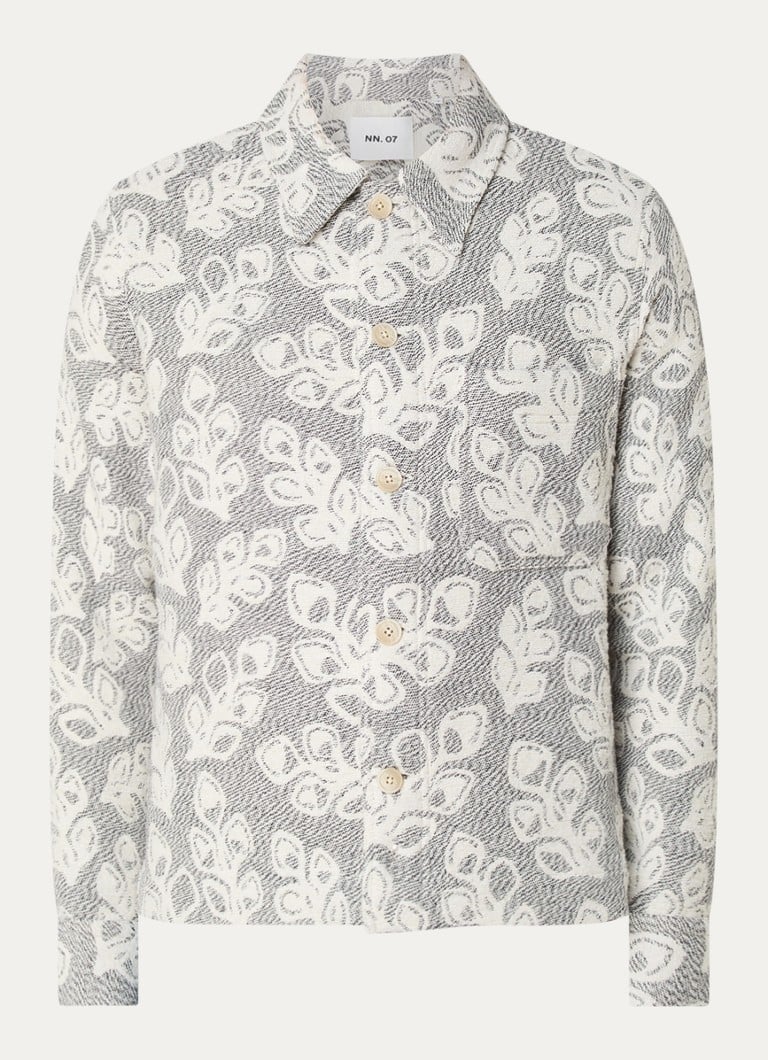 NN.07 Rahim regular fit shirt with floral embroidery