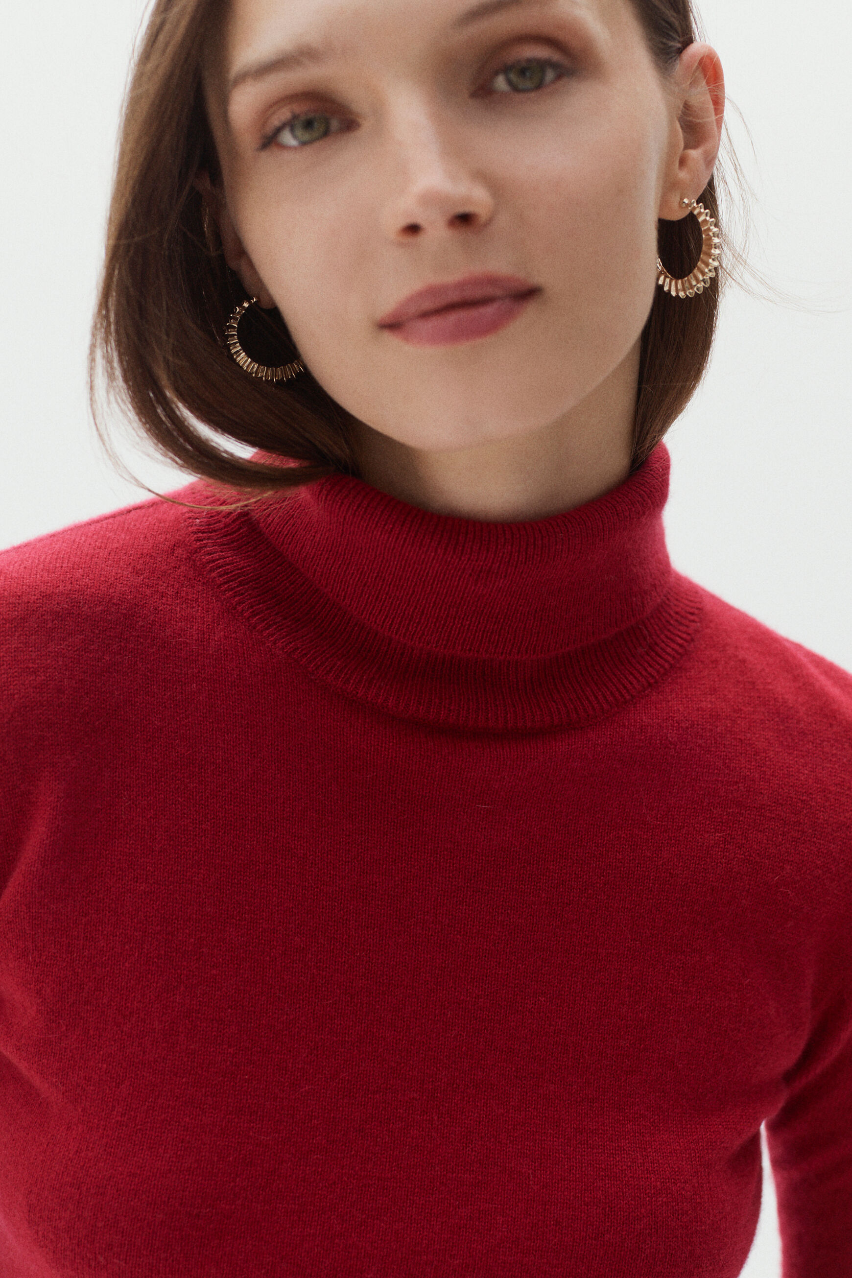 pull dylan b 100% cachemire rouge fonce femme