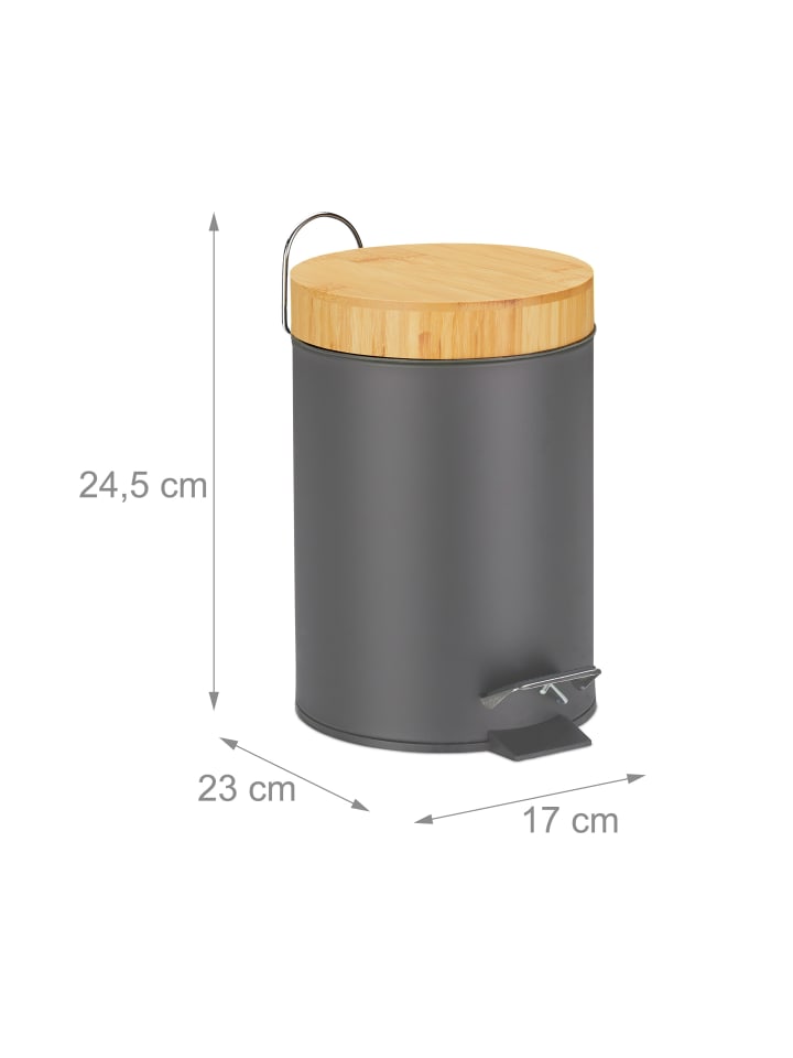 relaxdays Badmülleimer in Grau - 3 l günstig kaufen onesize
