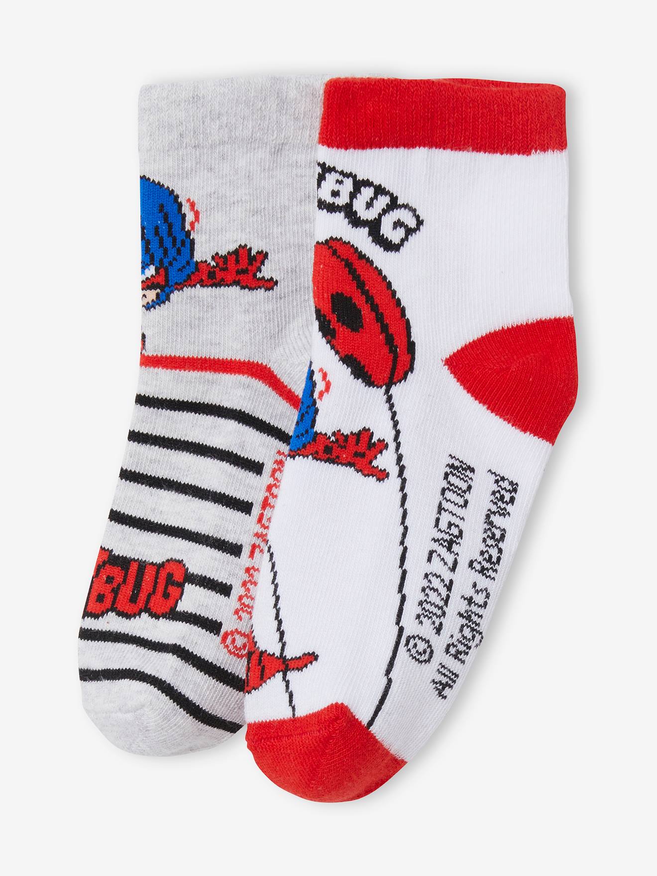 Lot de 2 paires de mi-chaussettes Miraculous® blanc et gris