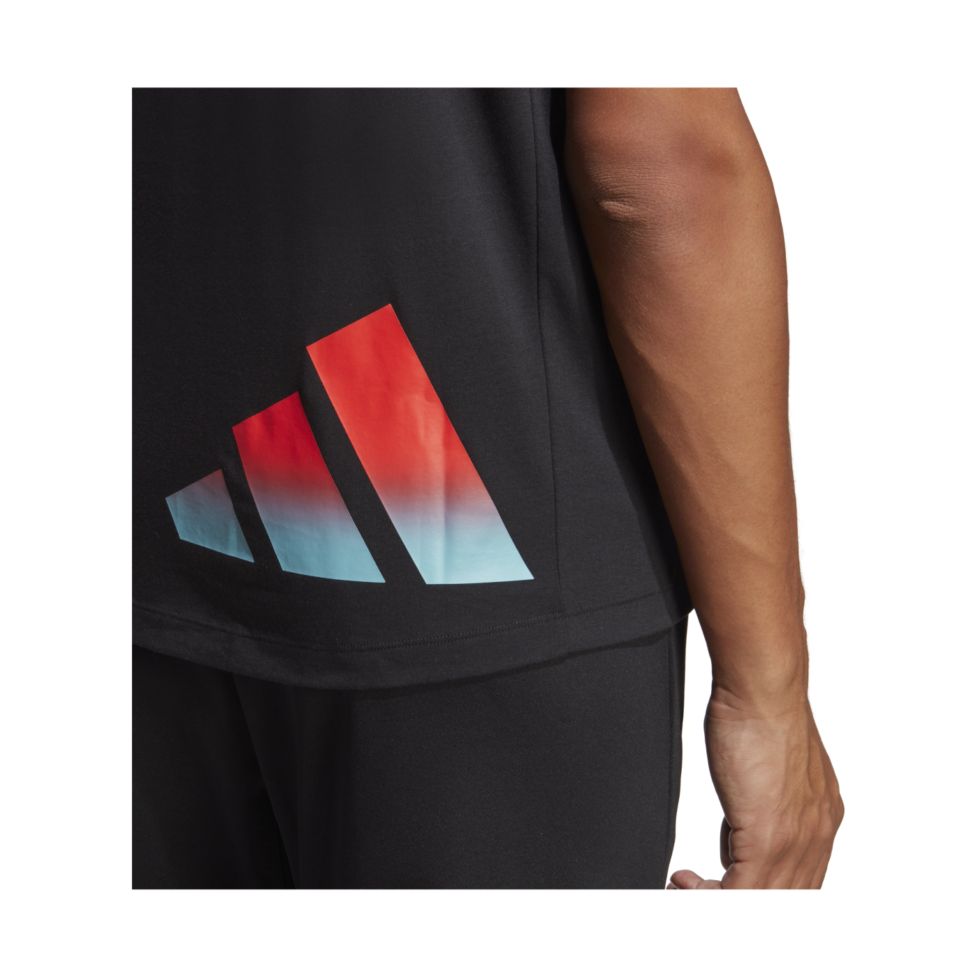 adidas 3Bar T-Shirt Schwarz Rot Blau