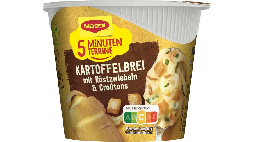 MAGGI 5 Minuten Terrine Kartoffelbrei mit Röstzwiebeln & Croutons 56 g