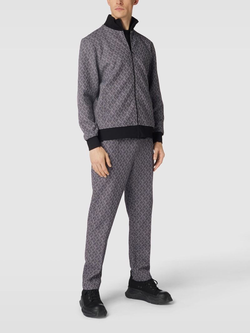 Sweatpants mit Allover-Muster Modell 'CARLTON' in schwarz