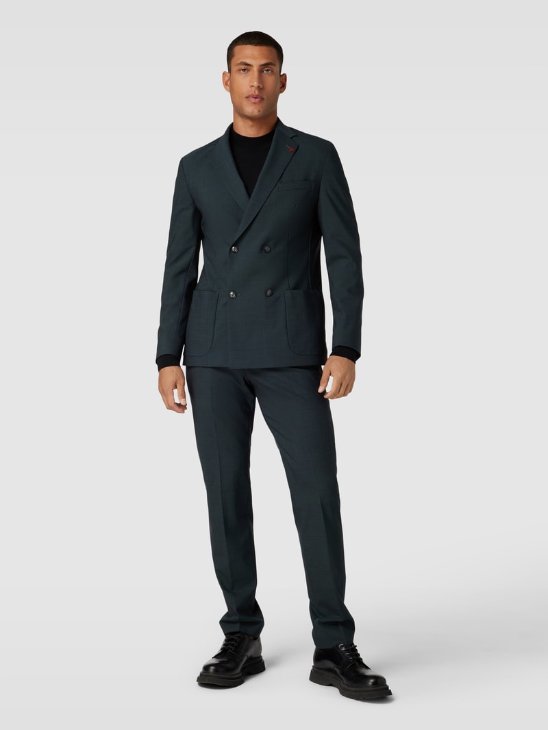Slim Fit Anzug mit Strukturmuster in dunkelgrün