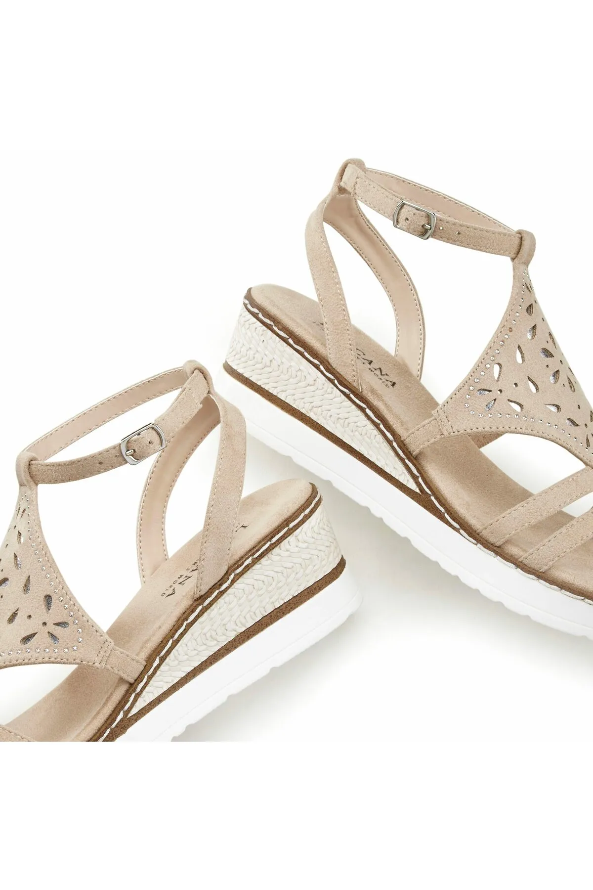 LASCANA  Sandalette - Beige - Keilabsatz