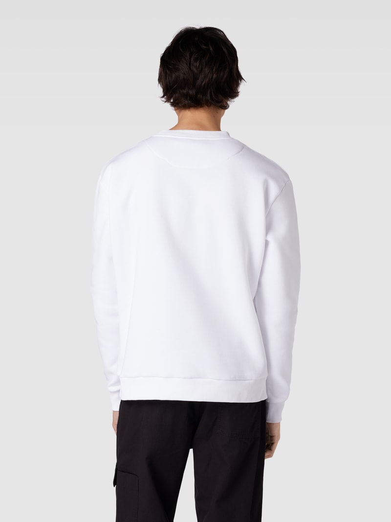 Sweatshirt mit Logo-Stitching in weiss