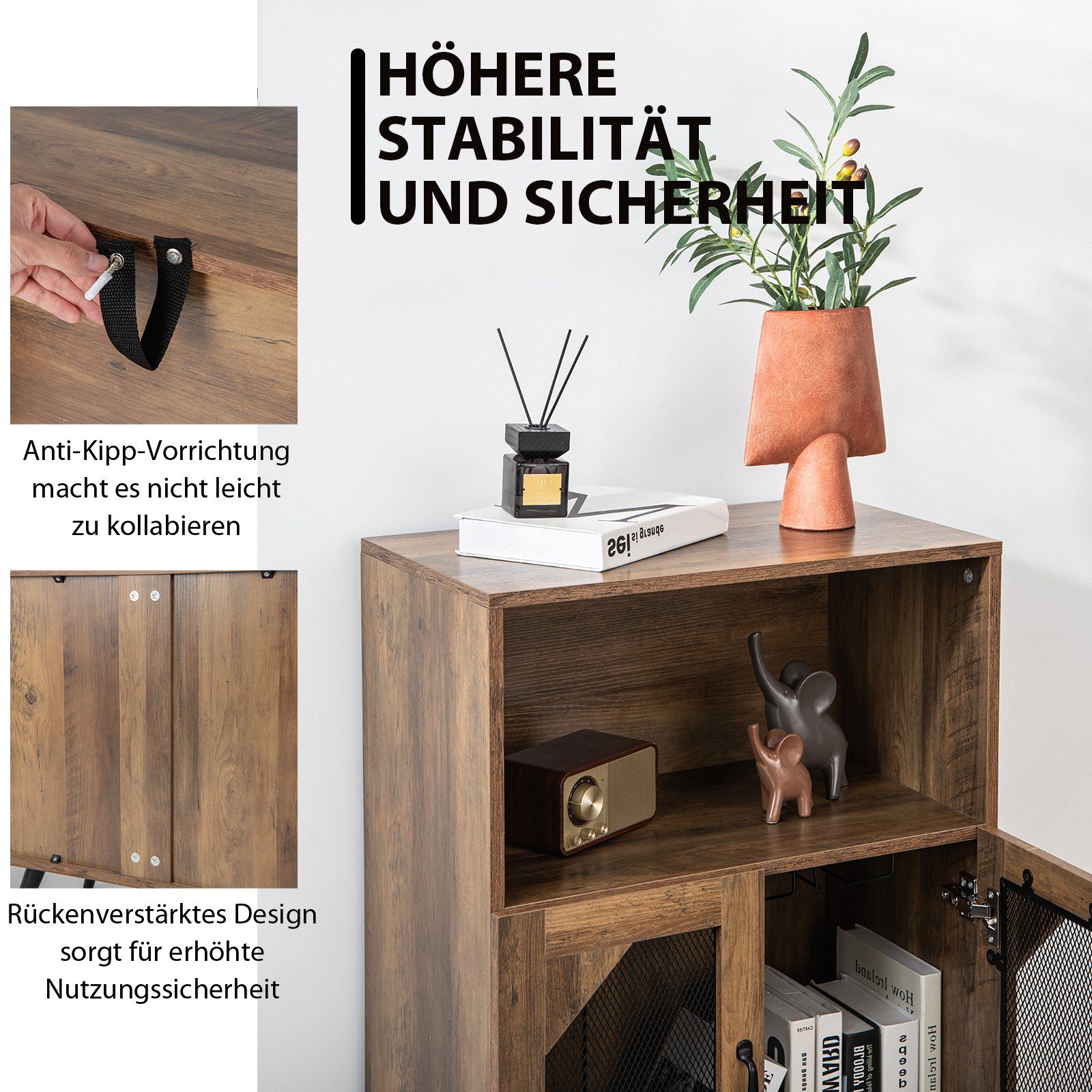 COSTWAY Weinregal, mit abnehmbarem Flaschenregal für 11 Flaschen, Glashalter