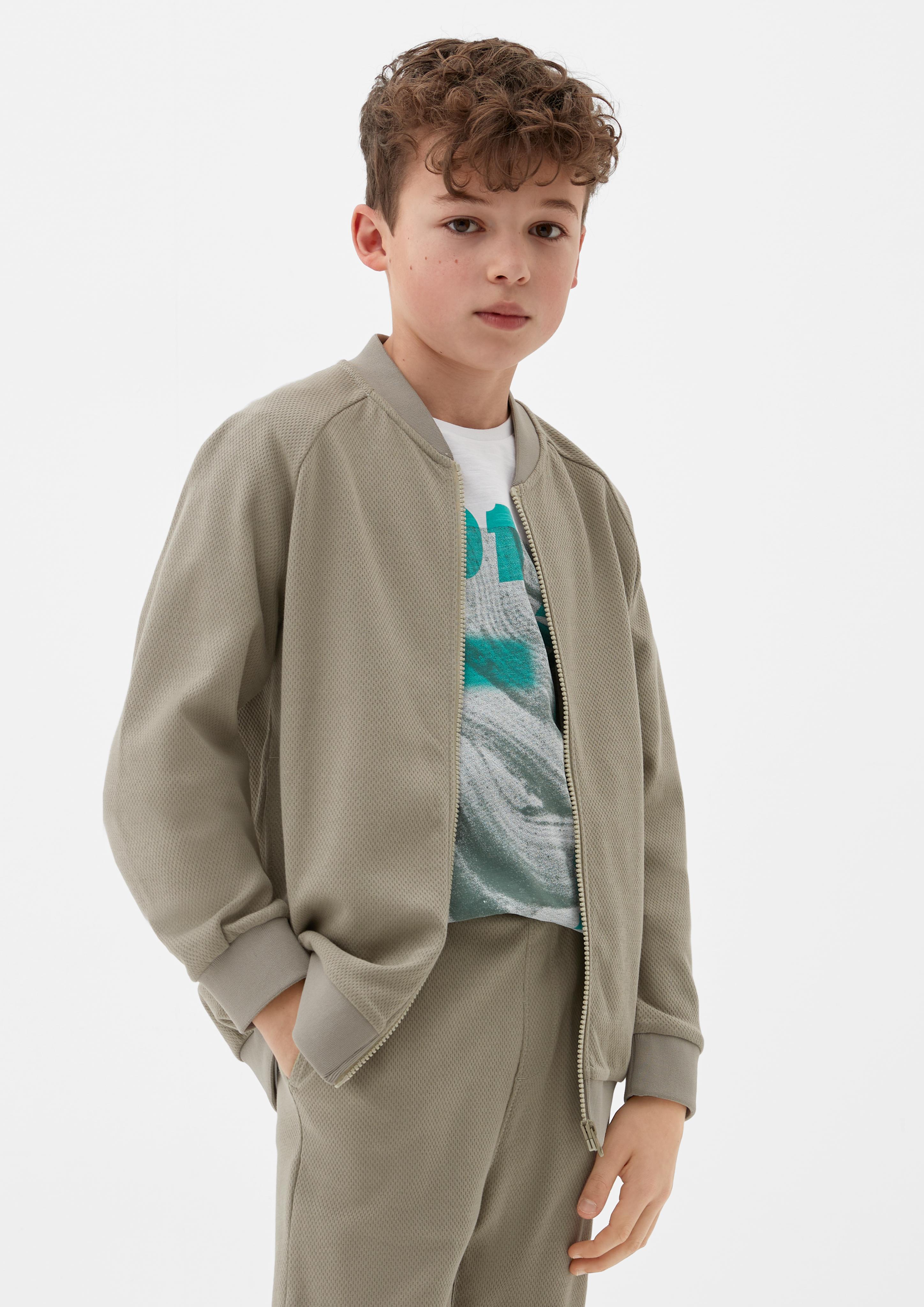 Sweatshirtjacke in Blouson-Optik  2130503-8348