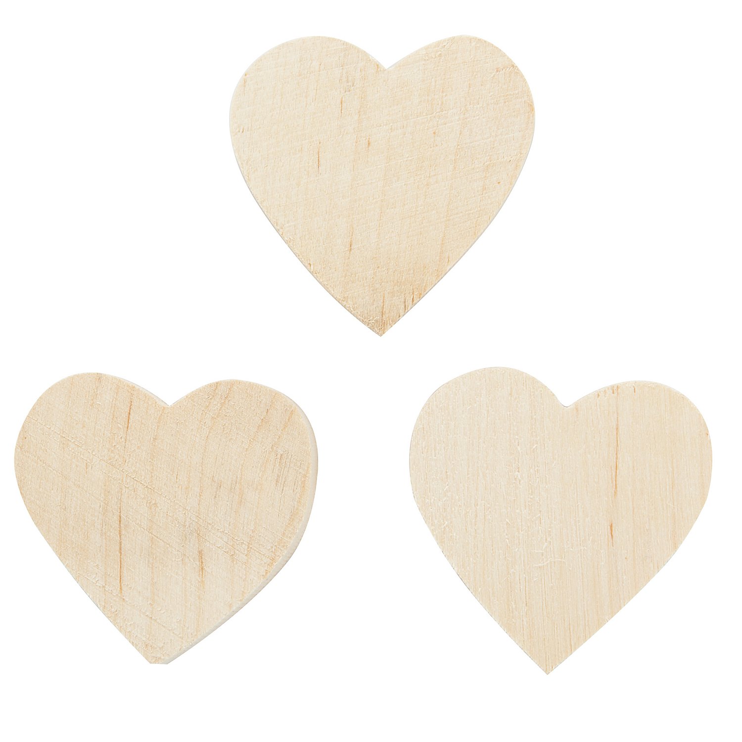 Herzen aus Holz, 12 Stück