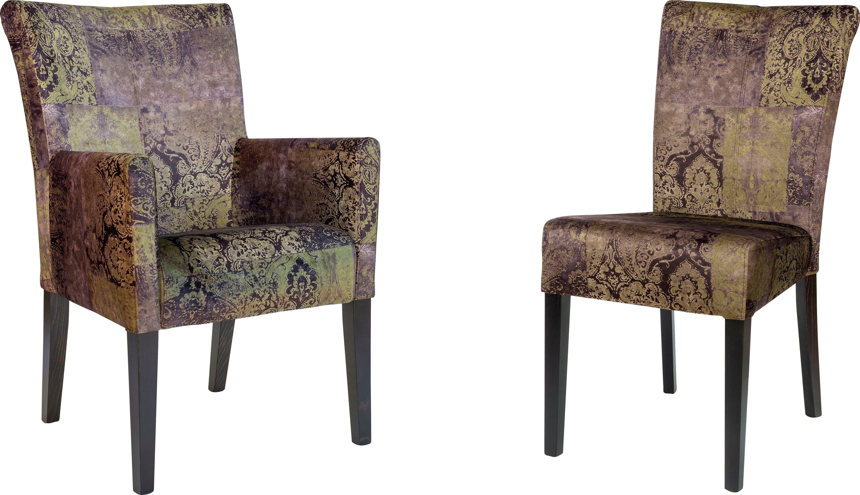 Home affaire Polsterstuhl Queen (2 St), mit modernem Patchwork Vintage Bezug, 2er-, 4er- oder 6er-Set