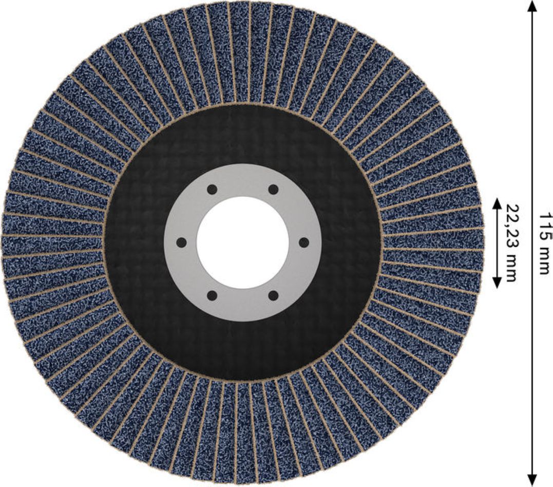 Bosch Blue Zubehör 2608626126 Lamellenschleifscheibe X451 Multi Material Ø115 mm Körnung 80 rechtwinklige Ausführung