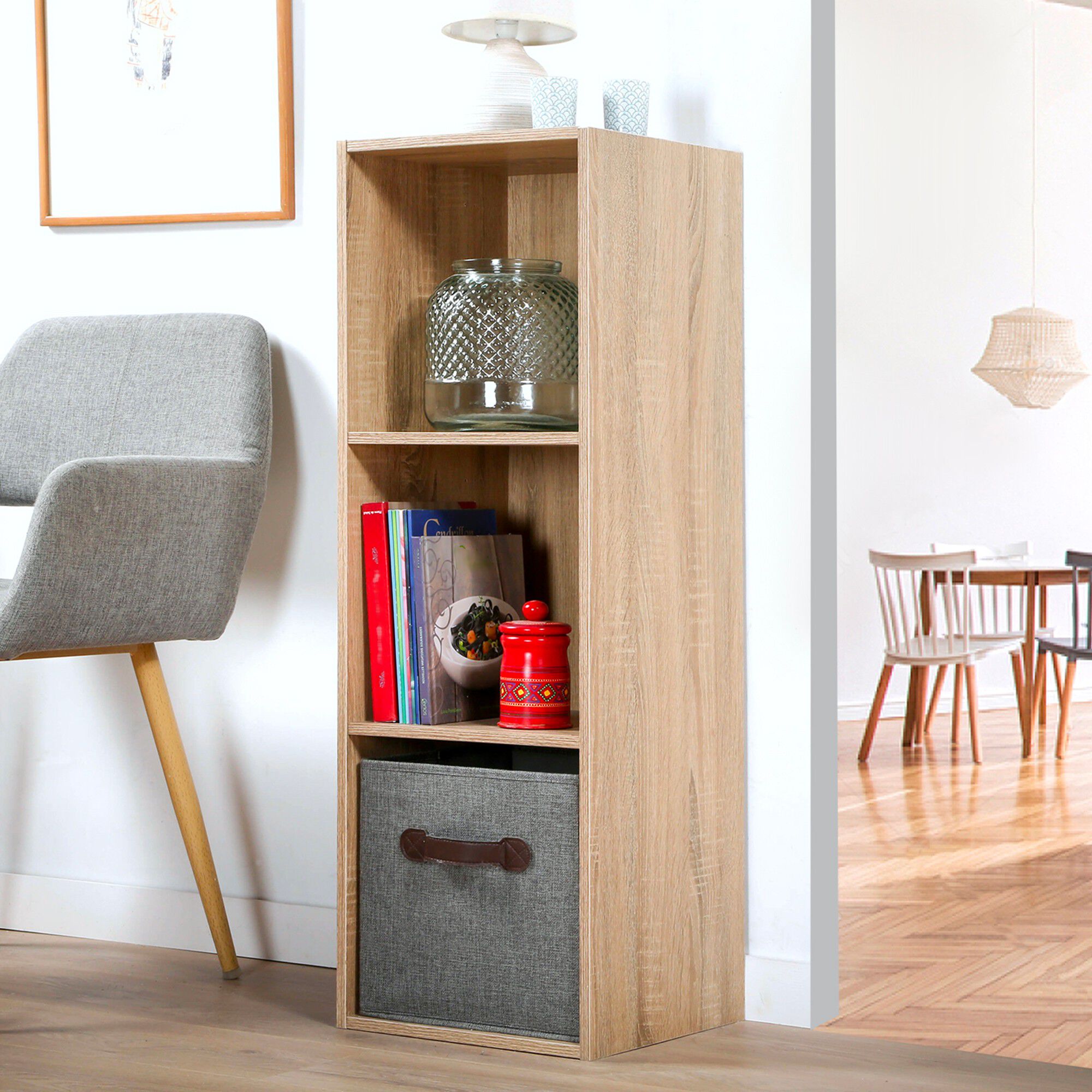 Etagère murale coloris chêne – 3 cases